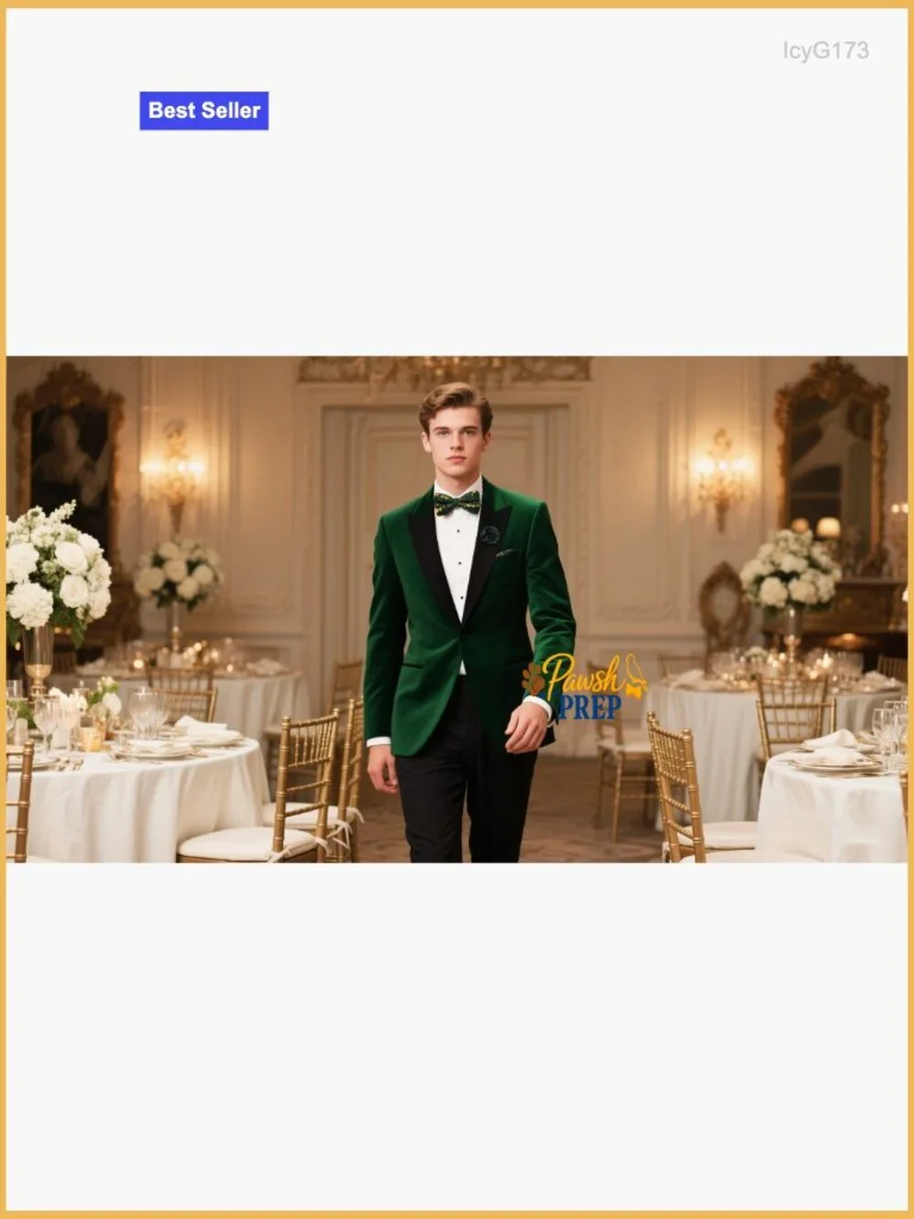 Silk Blend Pre-Tied Bow Tie Set with Pocket Square and Cufflinks for Formal